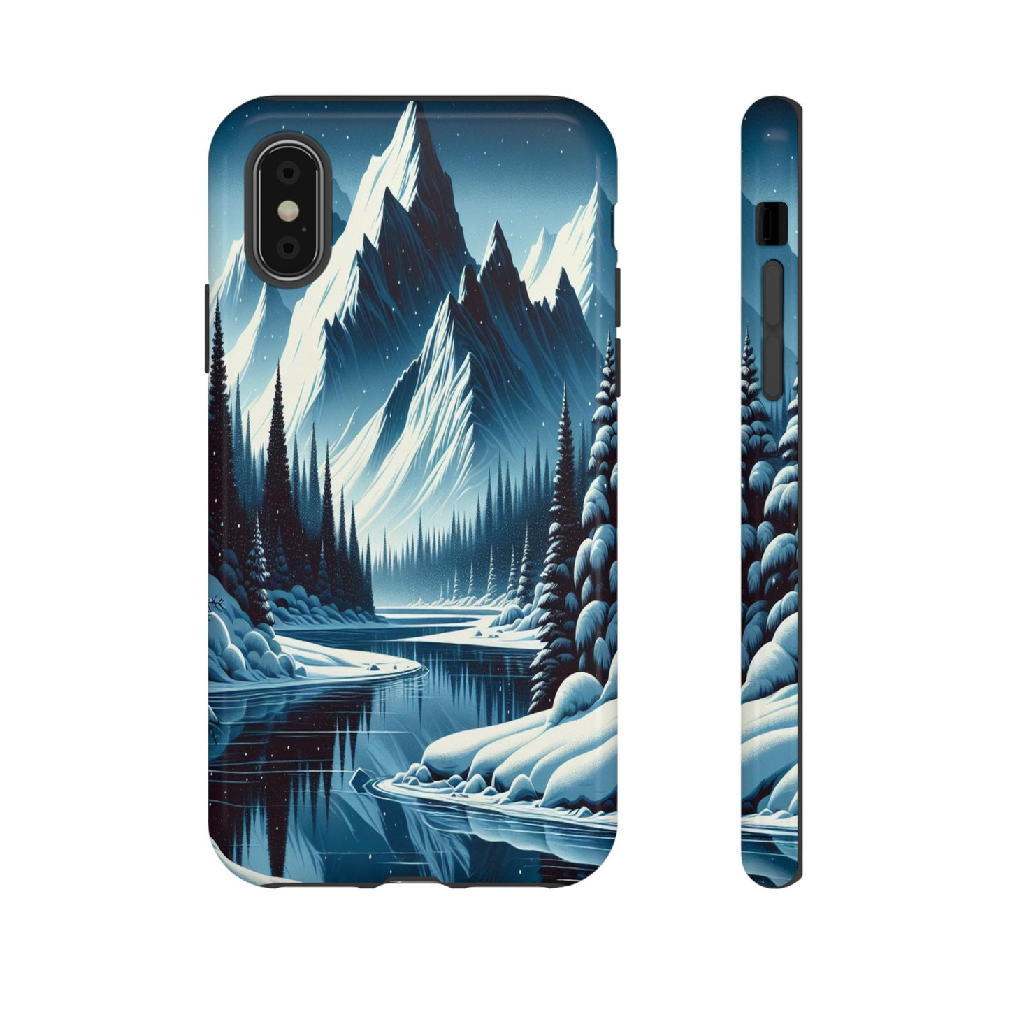 Frozen Peaks and Icy Reflections - Phone Case