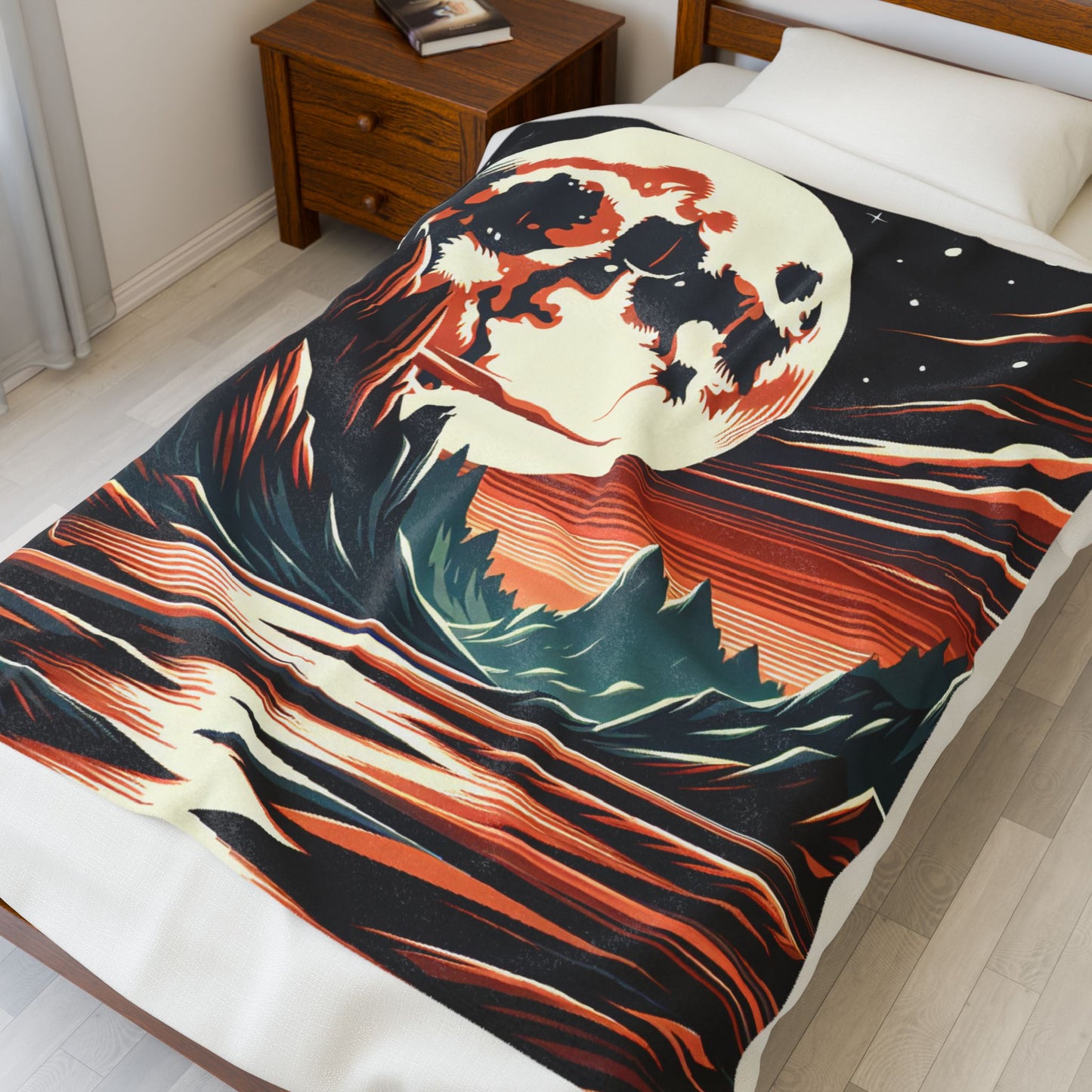 Lunar Landscape Reflections - Plush Blanket