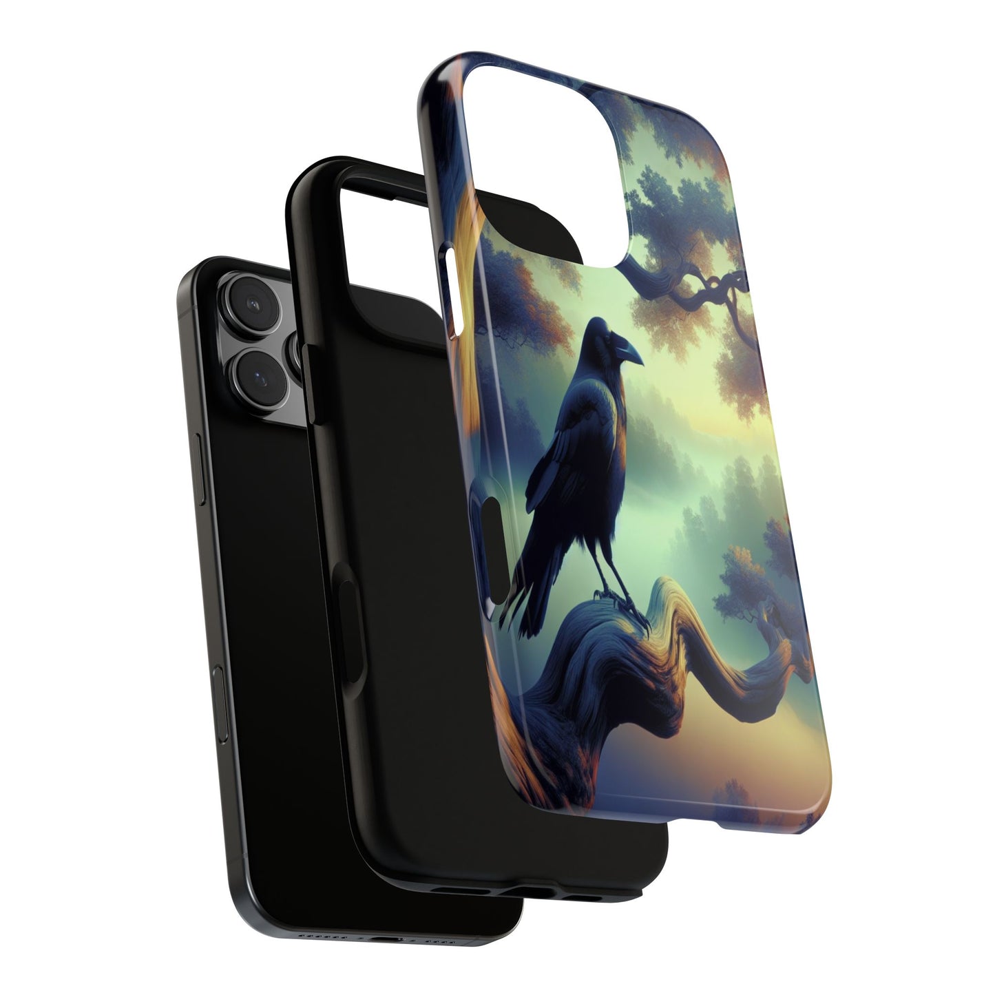 Raven in the Misty Forest - Phone Case