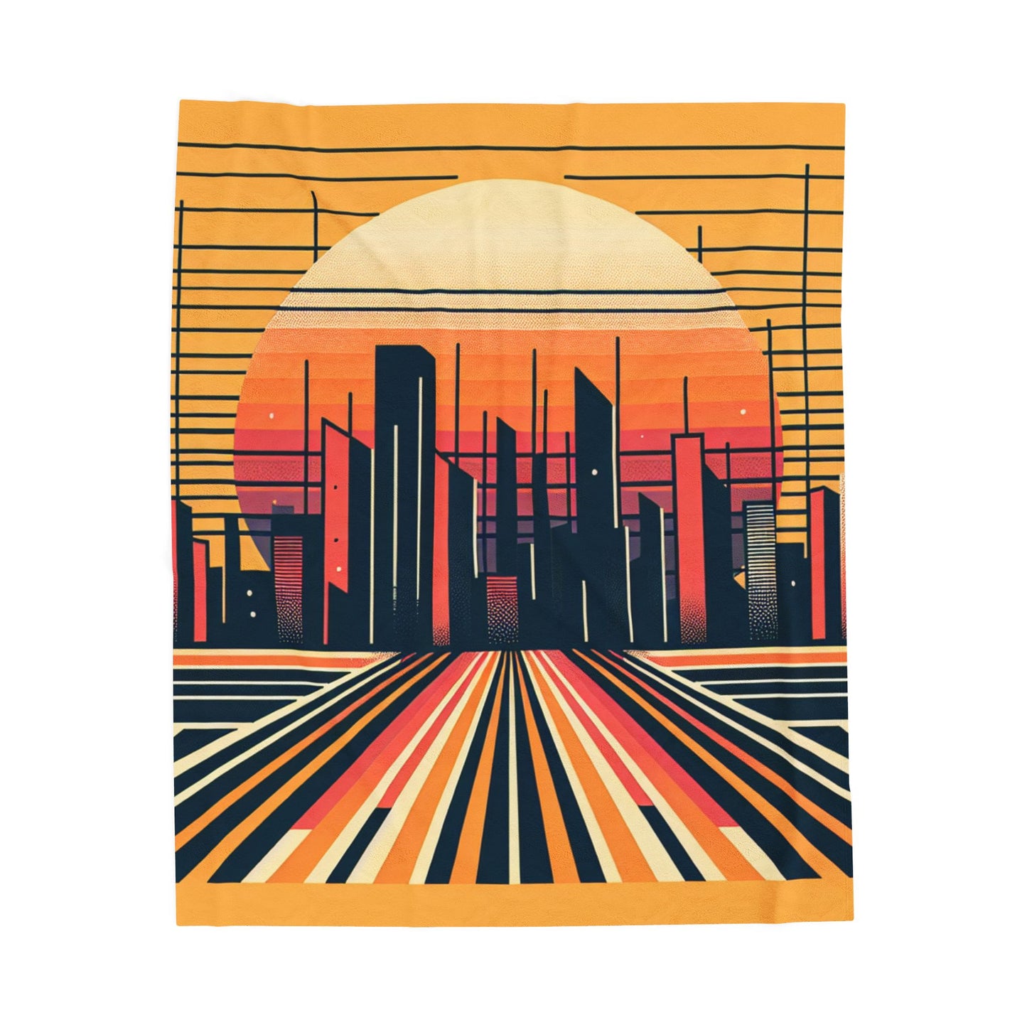 City Lines at Dawn - Plush Blanket