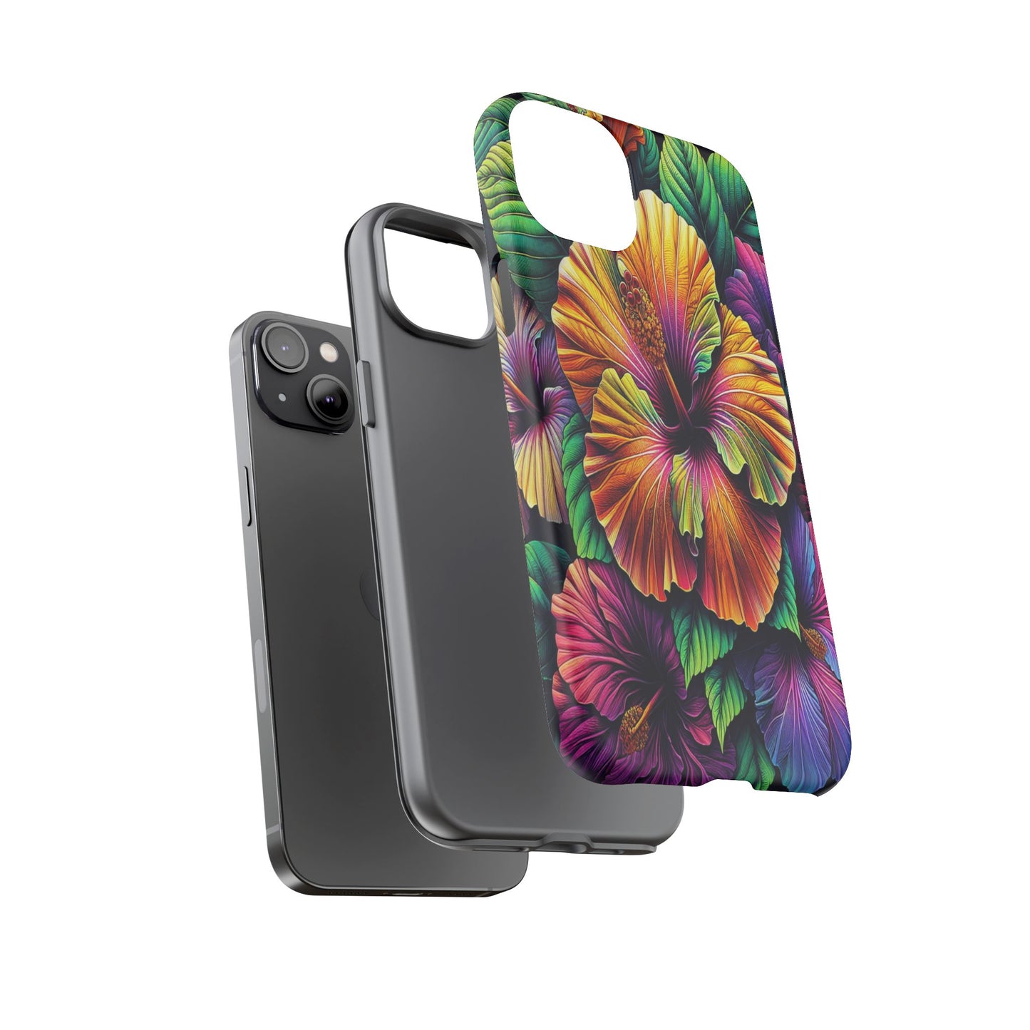 Custom ProtectiveColorful Hibiscus RadianceIphone Case Compatible With Iphone 16 15 14 - Phone Cover