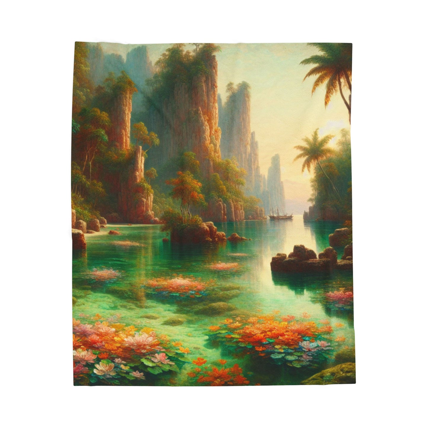 Hidden Lotus Paradise- Plush Blanket