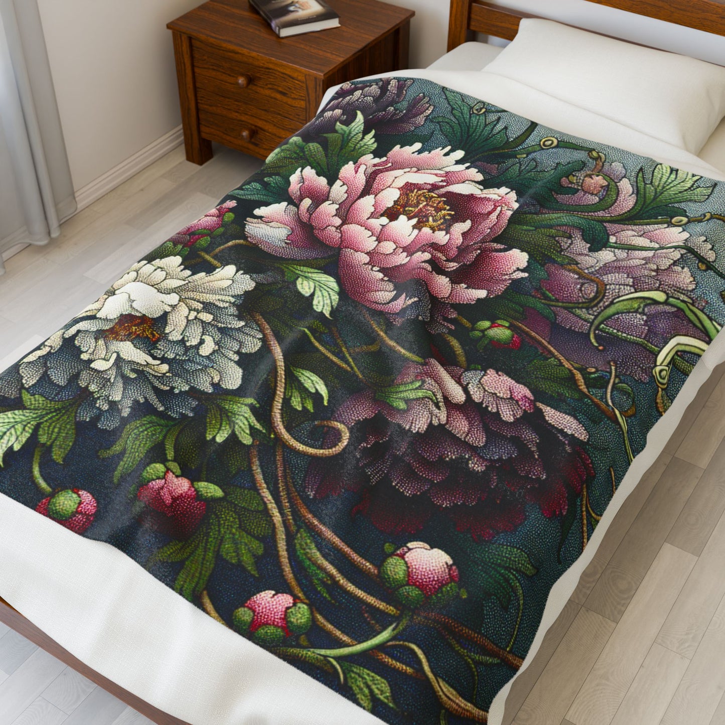 Peony Flourish - Plush Blanket