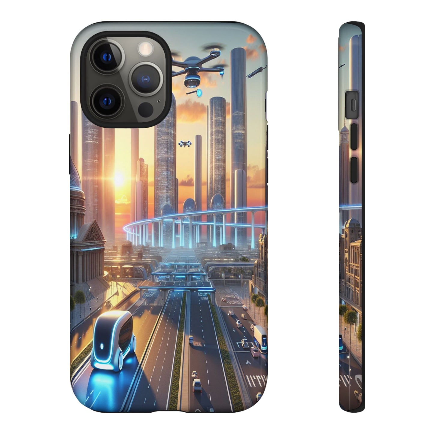 Futuristic Cityscape Unveiled - Phone Case