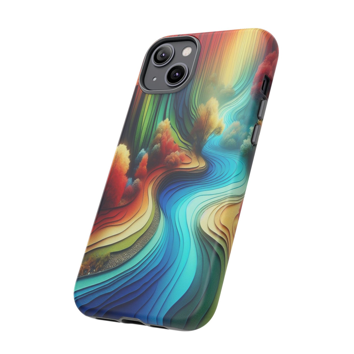 Protective River of Colors Iphone Case Compatible With Iphone 16 15 14 - Iphone Cover