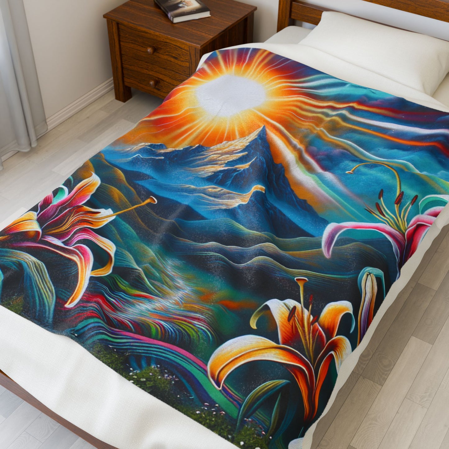 Radiance in a Floral Vista - Plush Blanket