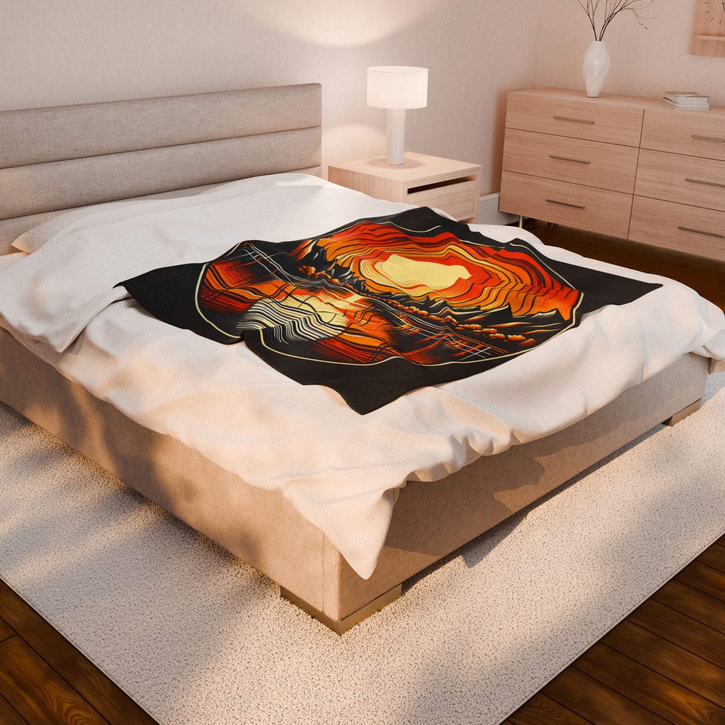 Rippling Radiance at Dusk- Plush Blanket
