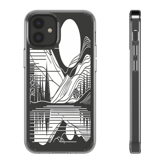 Transparent Lines and Landscape Iphone Case Compatible With Iphone 16 15 14 - Clear Phone Cover