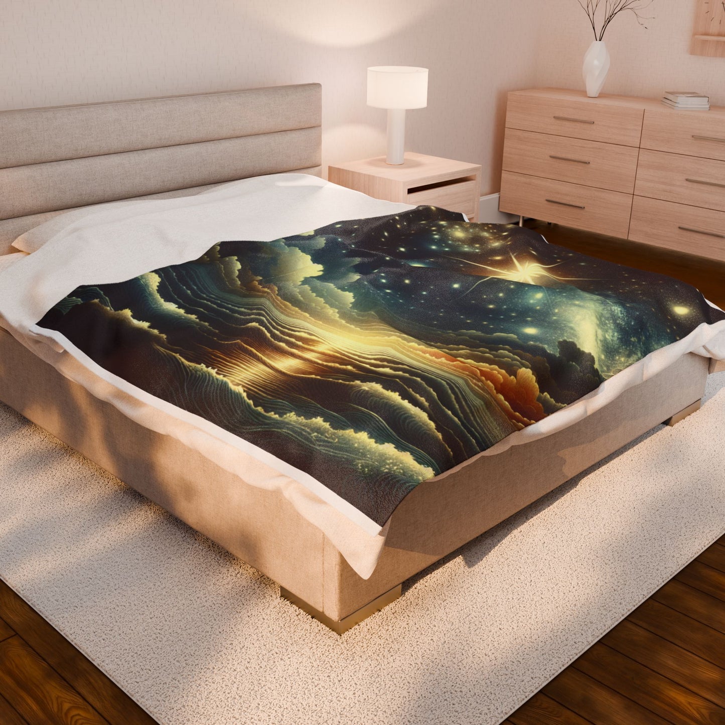Radiance Above the Sea - Plush Blanket