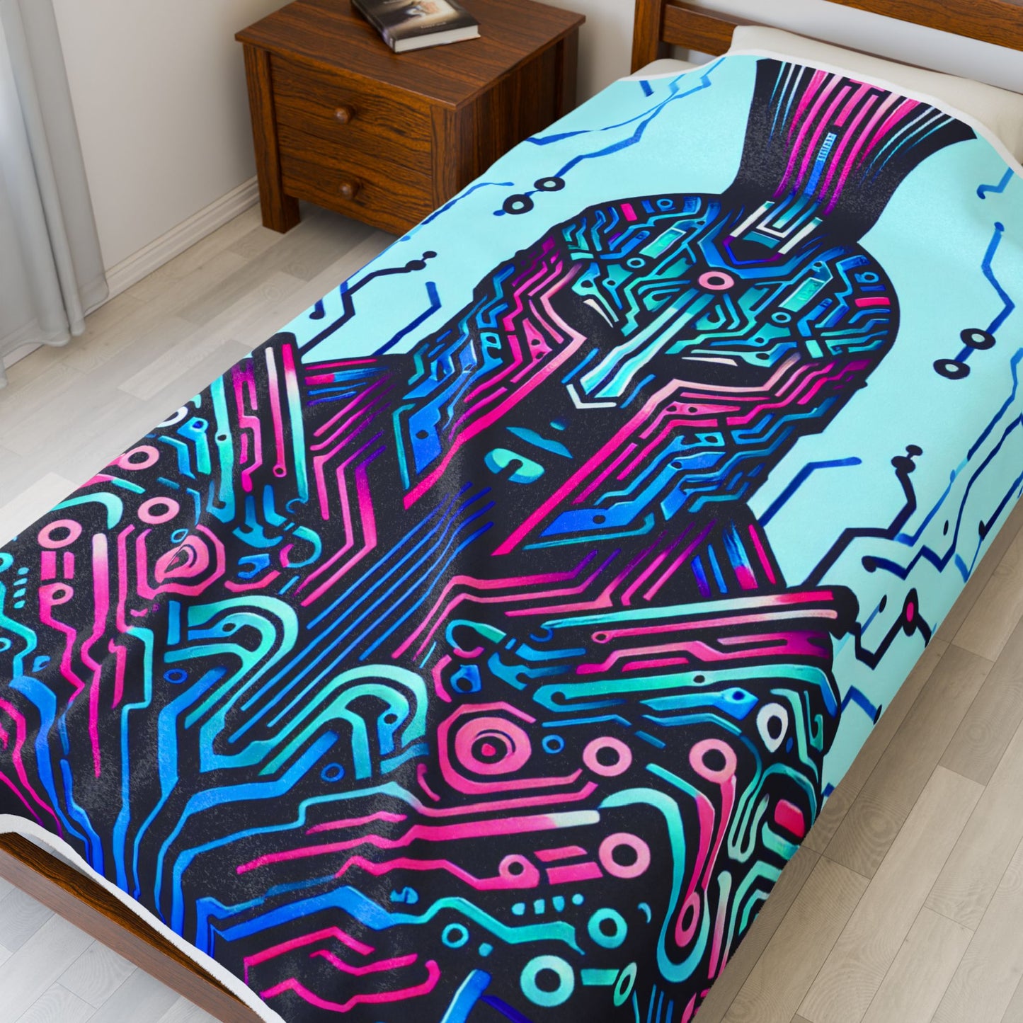 Techno Warrior's Essence - Plush Blanket