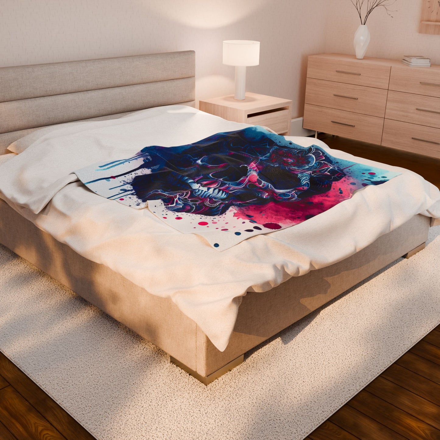 Mystic Mosaic Skull Creation - Plush Blanket