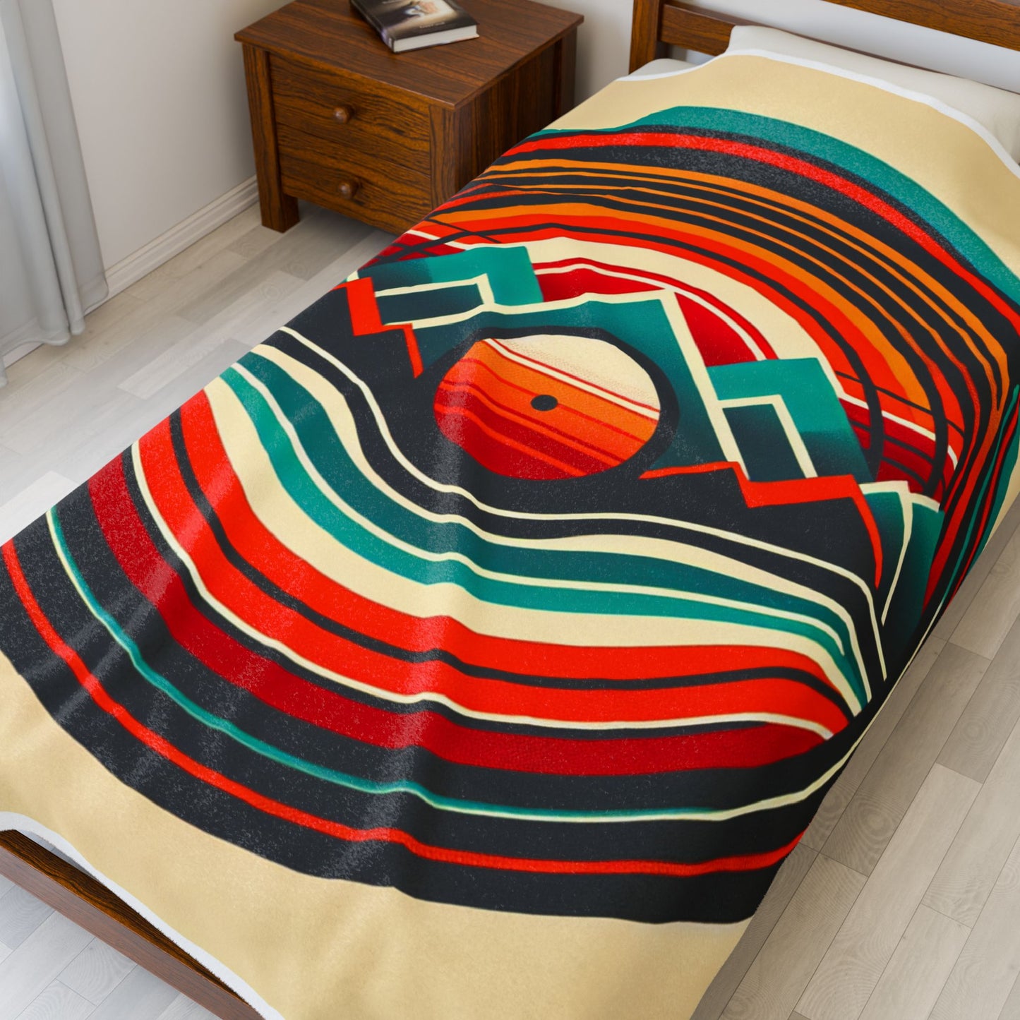 Circle of Mountains and Waves - Plush Blanket