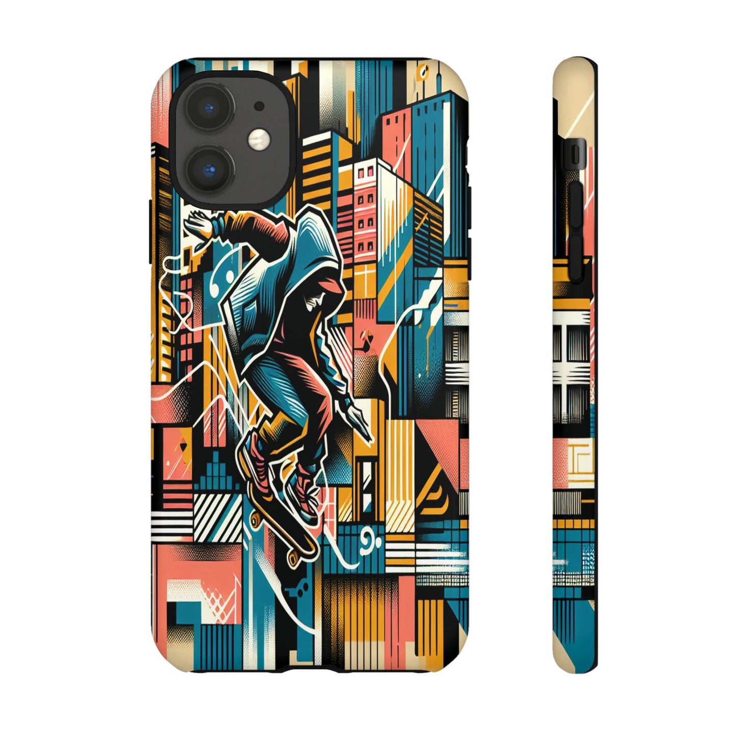 Skater in the Cityscape - Phone Case