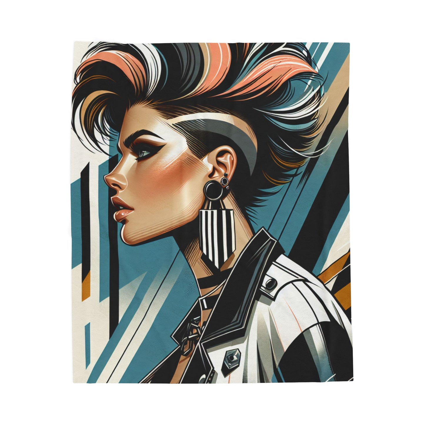 Modern Edge Portrait- Plush Blanket