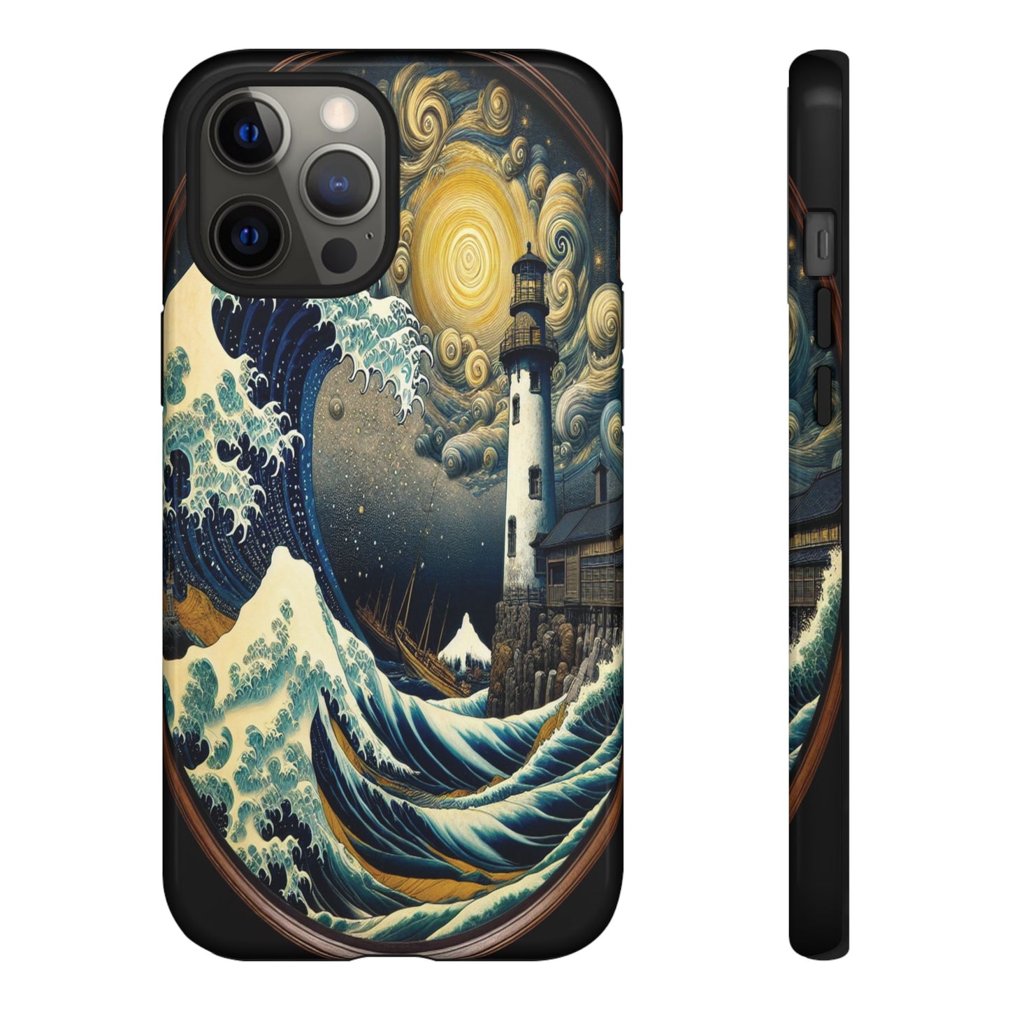 Protective Lighthouse Amidst Celestial Waves Iphone Case Compatible With Iphone 16 15 14 - Phone Cover