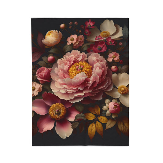 Opulent Petal Display- Plush Blanket