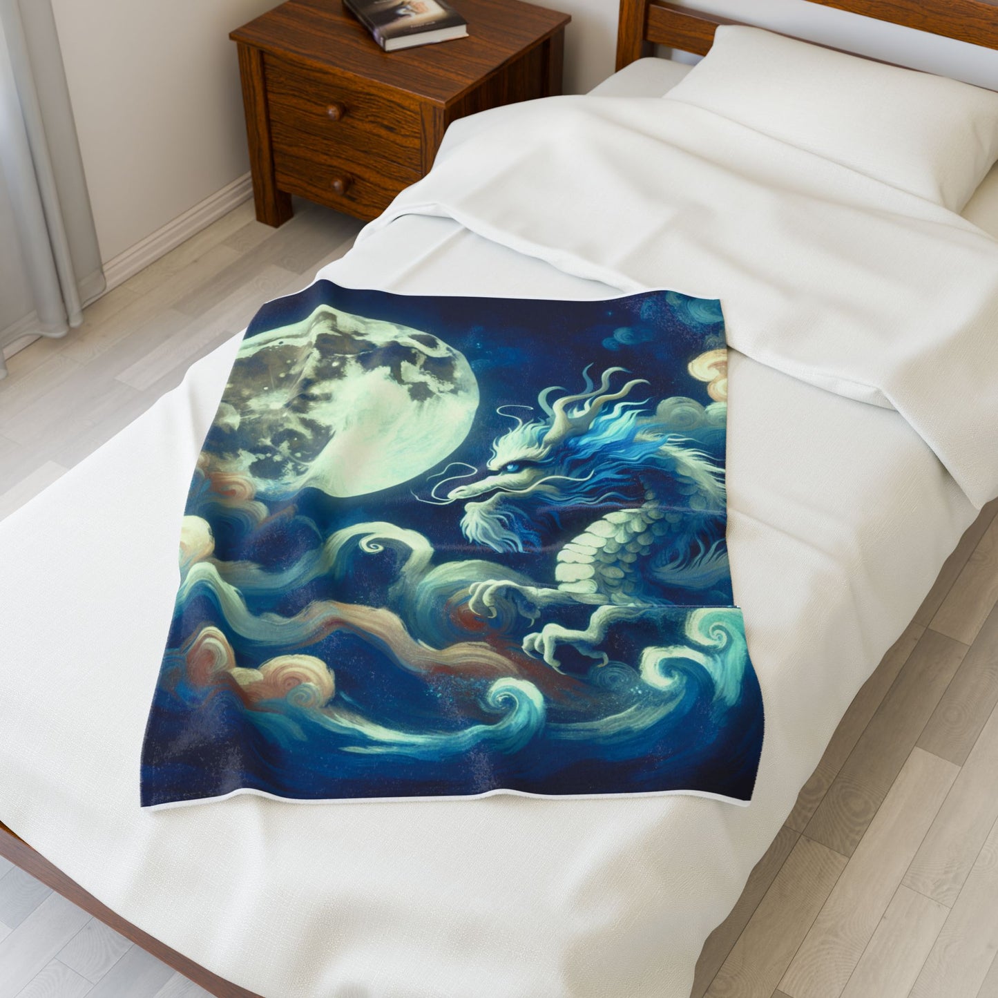 Lunar Dragon Serenity - Plush Blanket