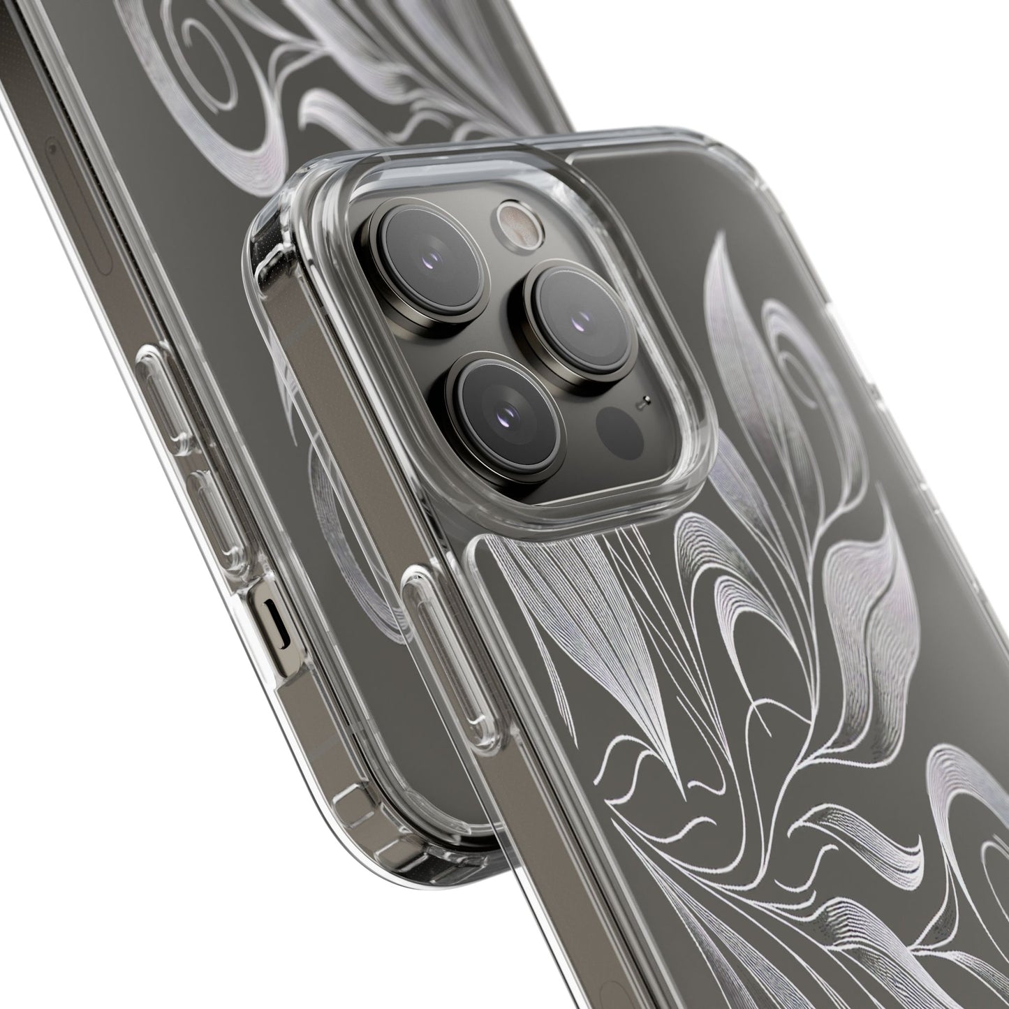 Transparent Nature's Embrace in Linework Iphone Case Compatible With Iphone 16 15 14 - Clear Phone Cover