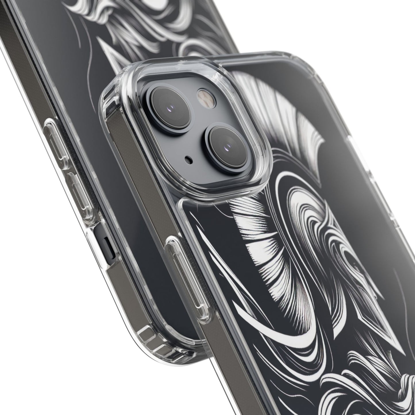 Transparent Helmeted Sentinel in Monochrome Motion Iphone Case Compatible With Iphone 16 15 14 - Clear Phone Cover