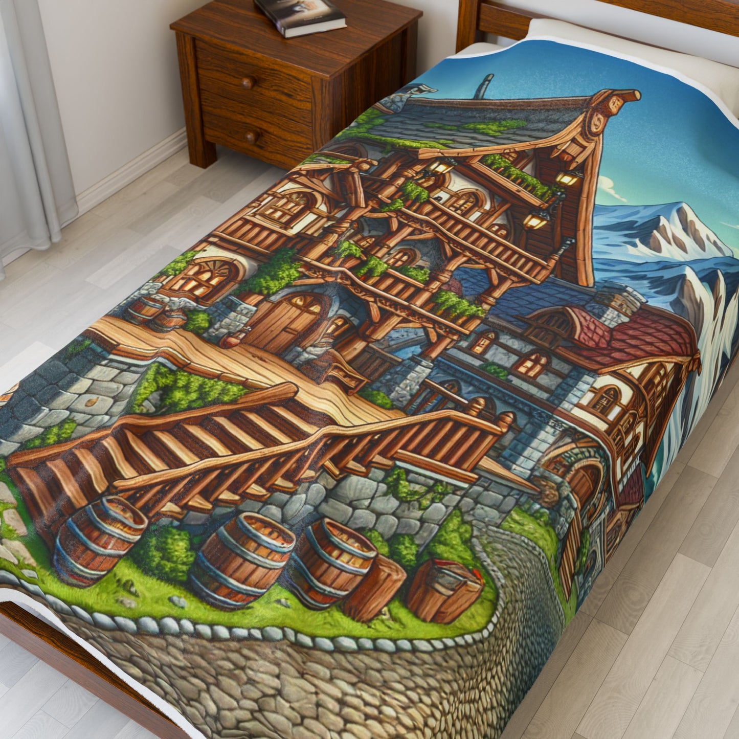 Alpine Hamlet Charm- Plush Blanket