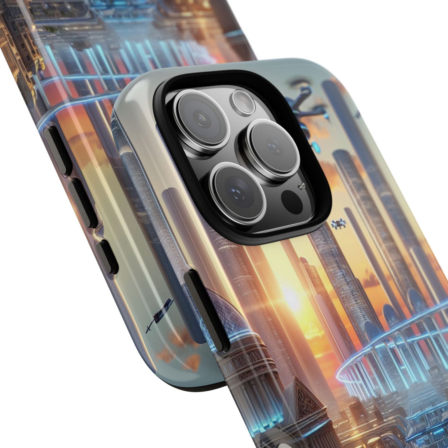 Futuristic Cityscape Unveiled - Phone Case
