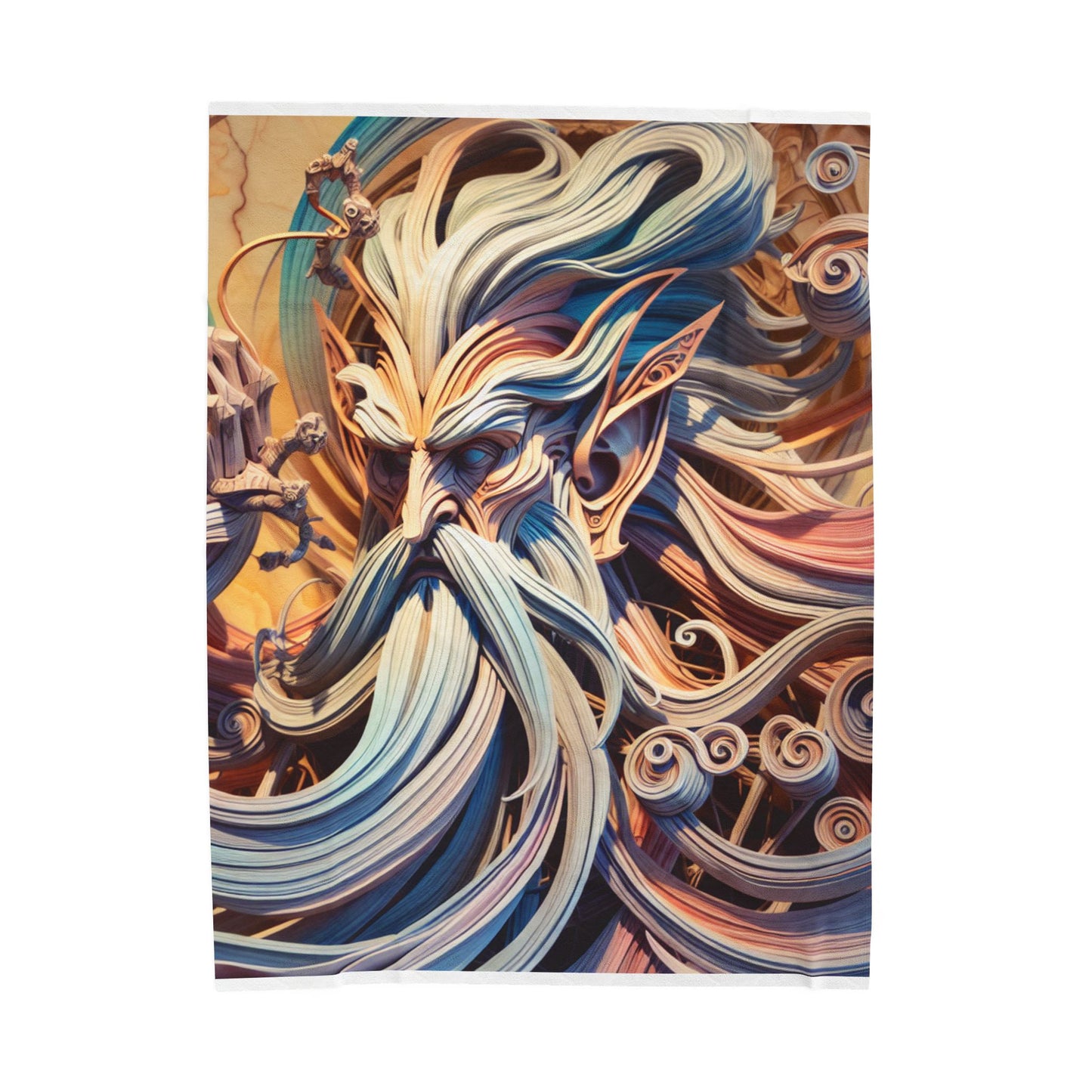 Whiskered Wisps and Swirls- Plush Blanket