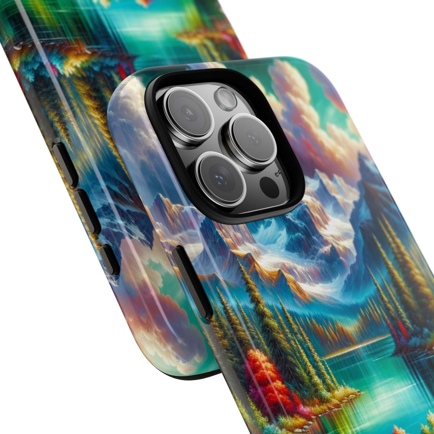 Colorful Mountain Lake Scene - Phone Case