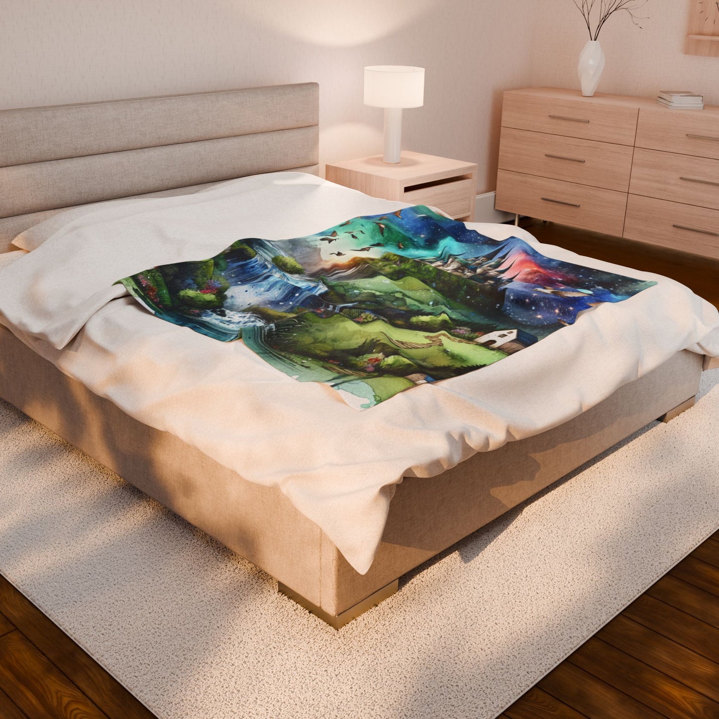 Enchanted Landscape of Dreams - Plush Blanket