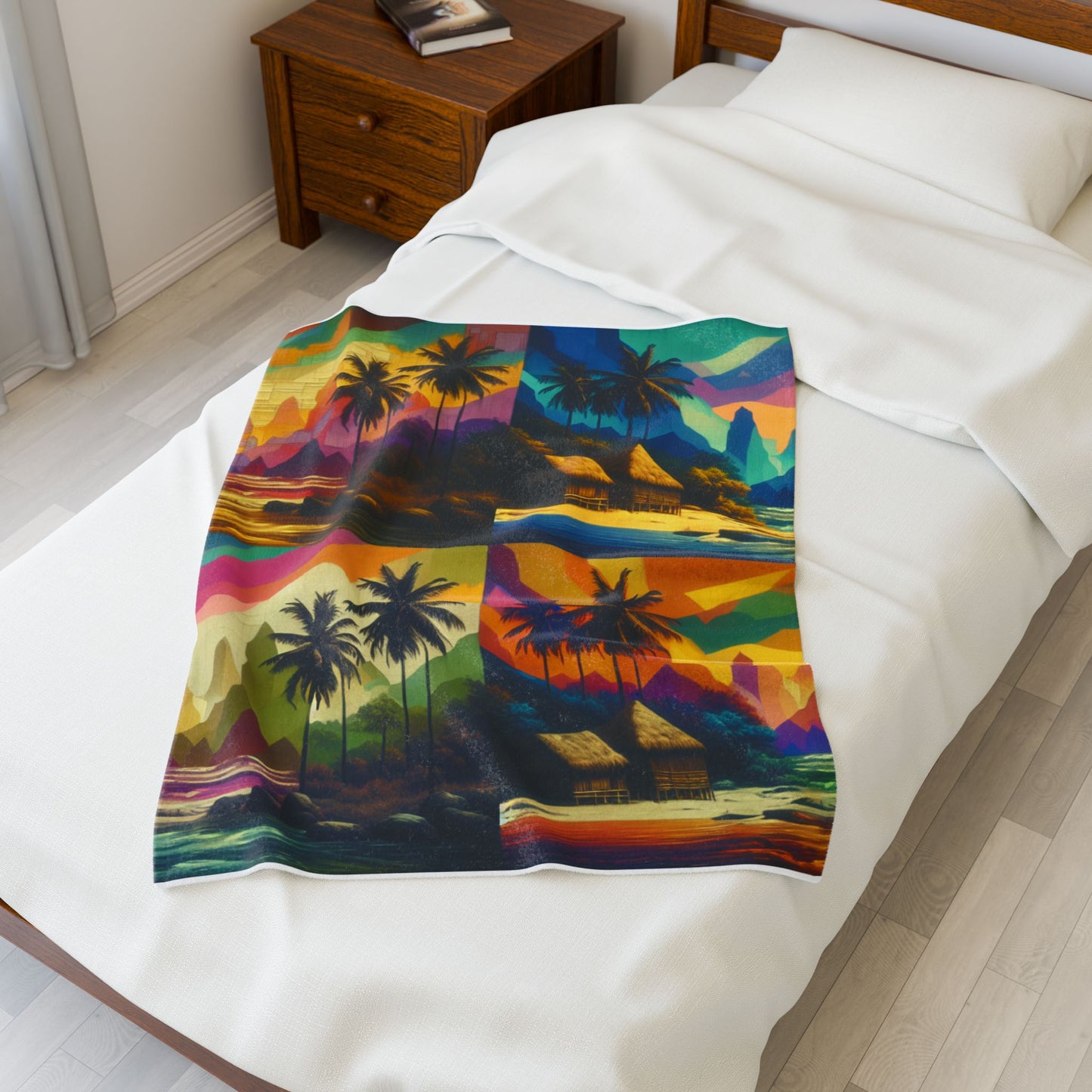 Island Hues in Quadruplicate- Plush Blanket