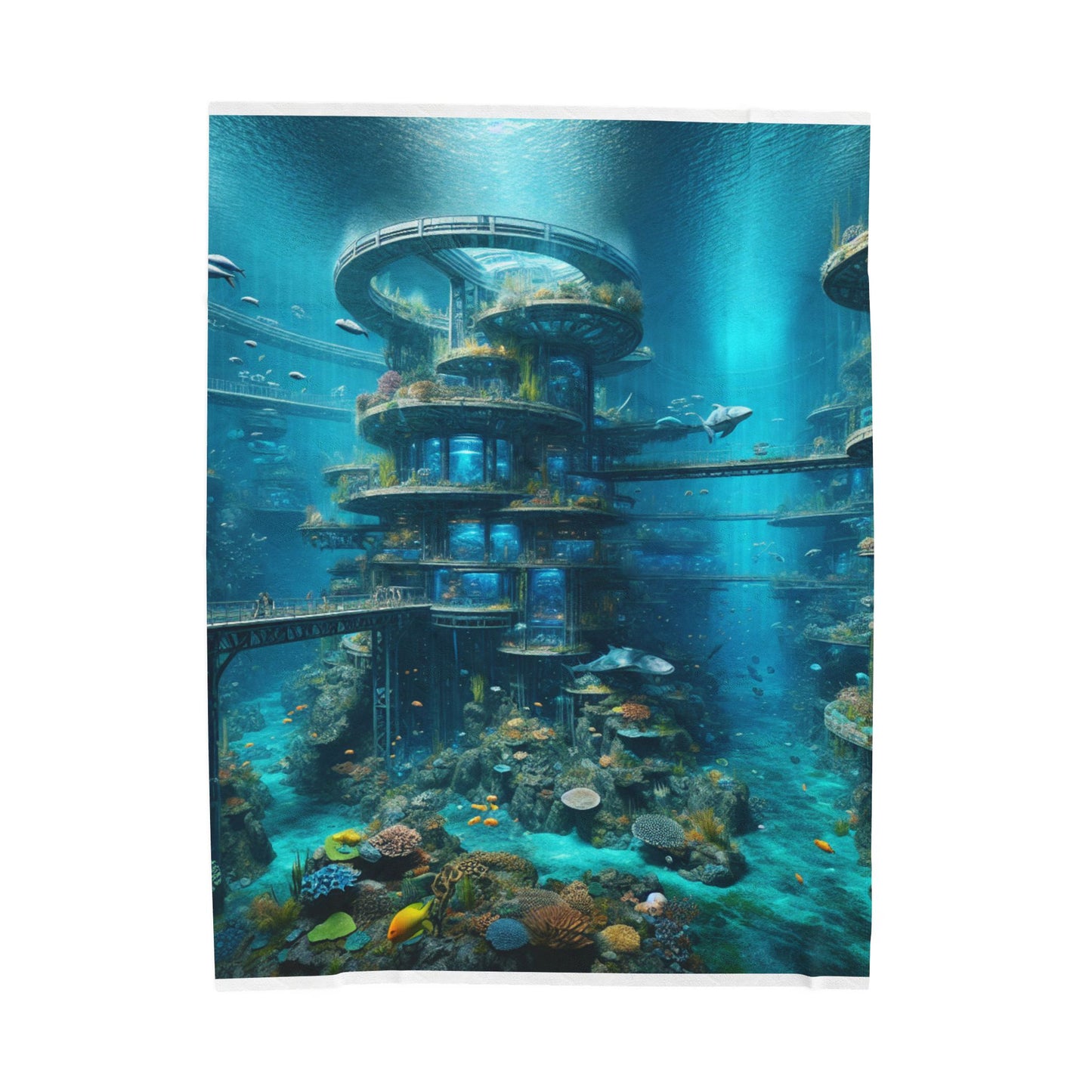 Undersea Habitat Oasis- Plush Blanket