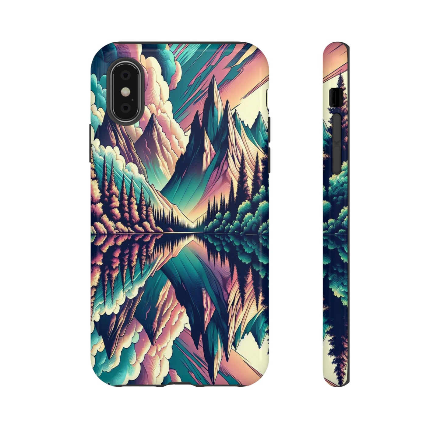Tranquil Peaks and Reflected Skies - Phone Case