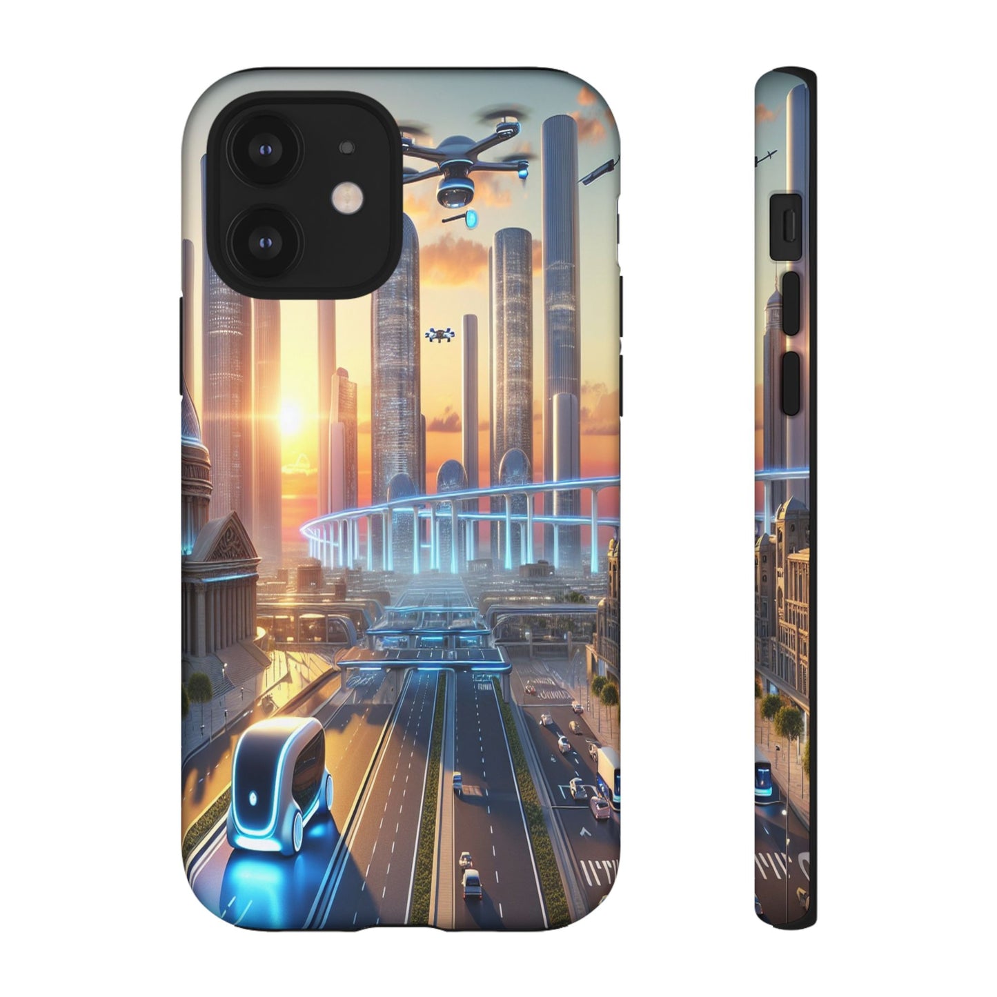 Futuristic Cityscape Unveiled - Phone Case