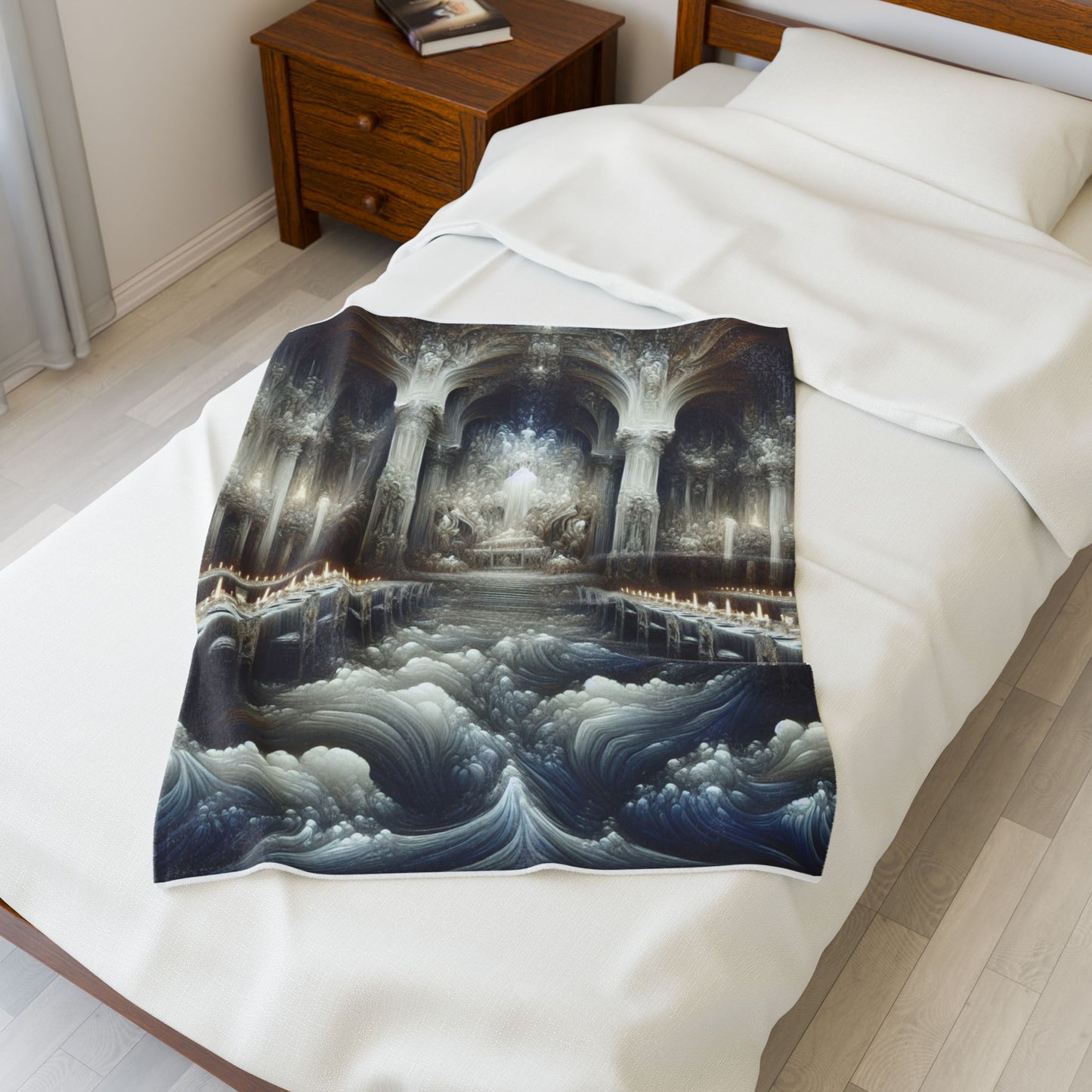 Ethereal Cathedral of Waves- Plush Blanket