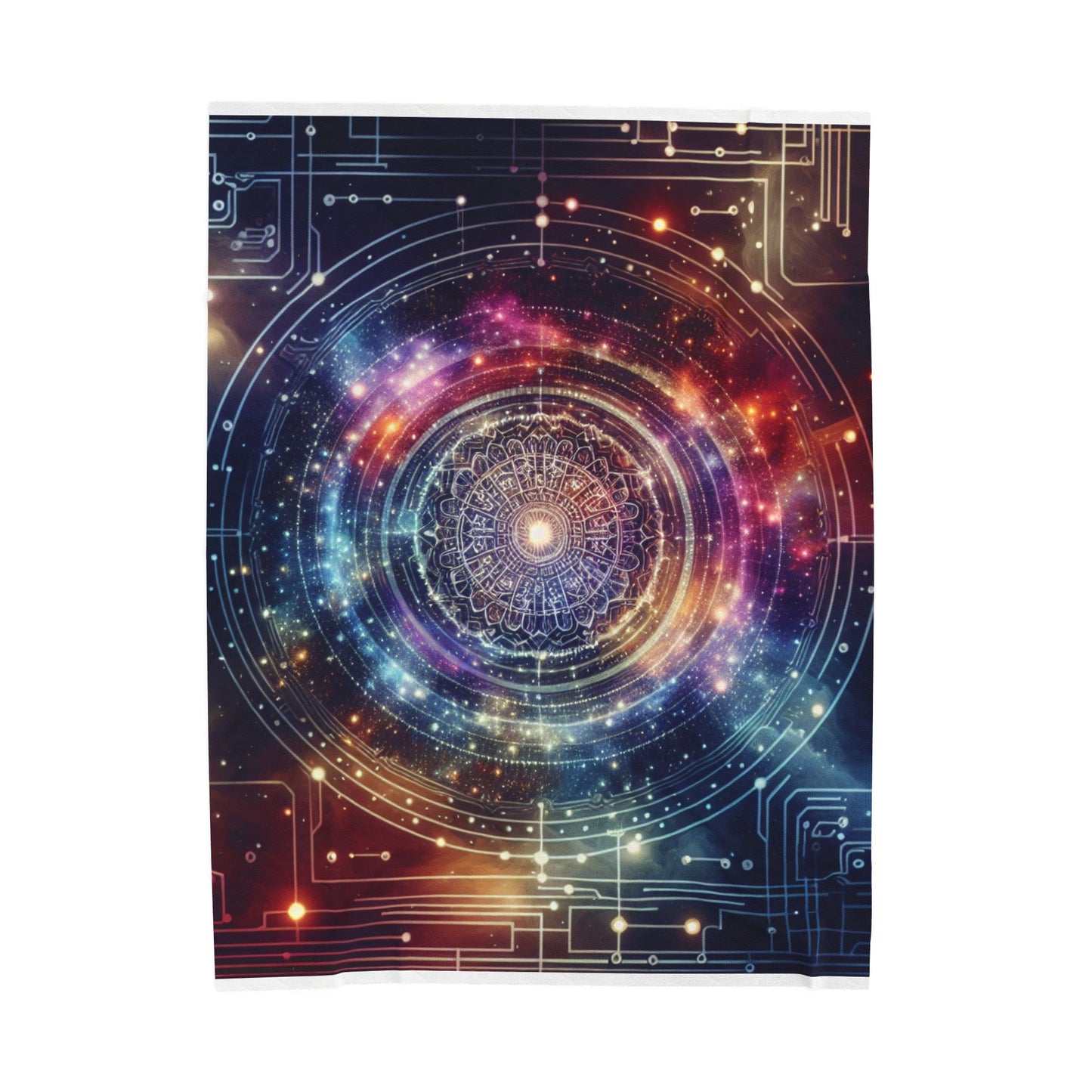 Galactic Mandala Illuminations - Plush Blanket
