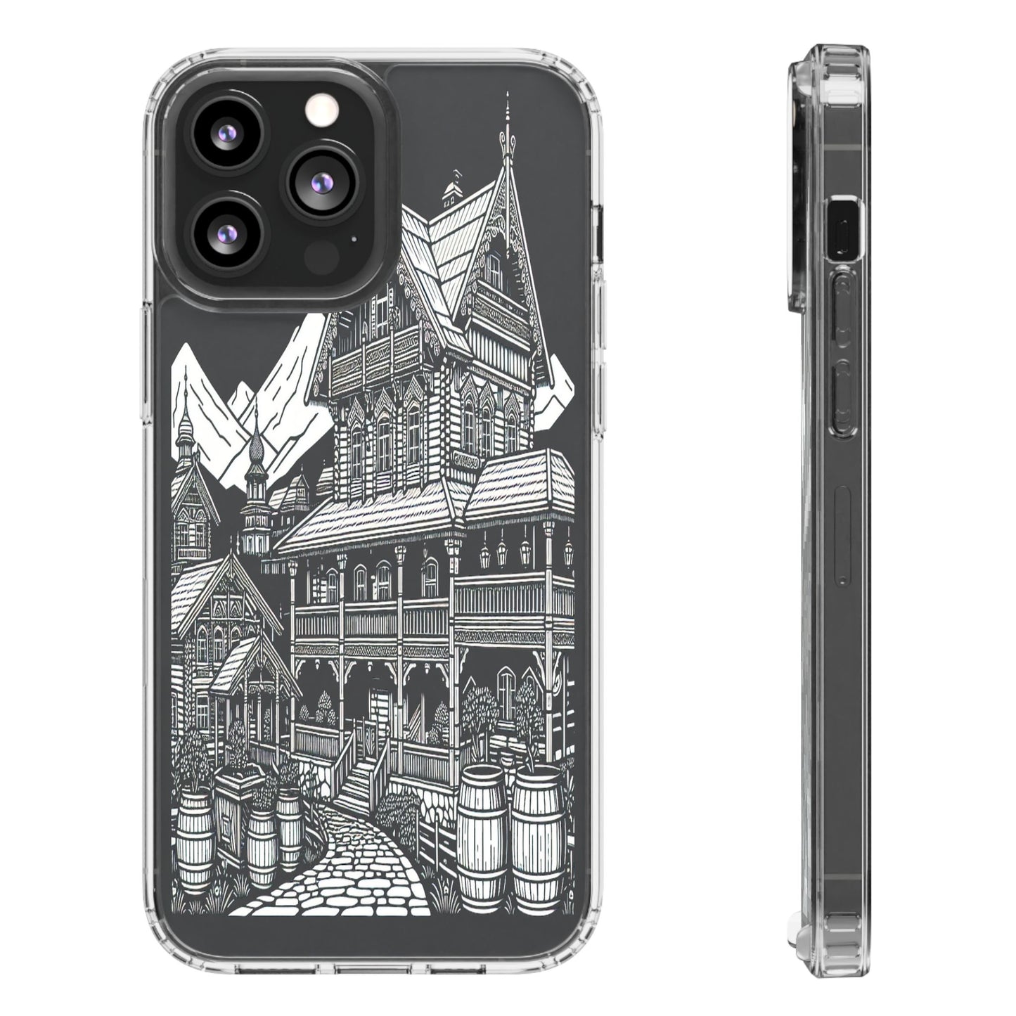 Transparent Rustic Alpine Retreat Iphone Case Compatible With Iphone 16 15 14 - Clear Phone Cover