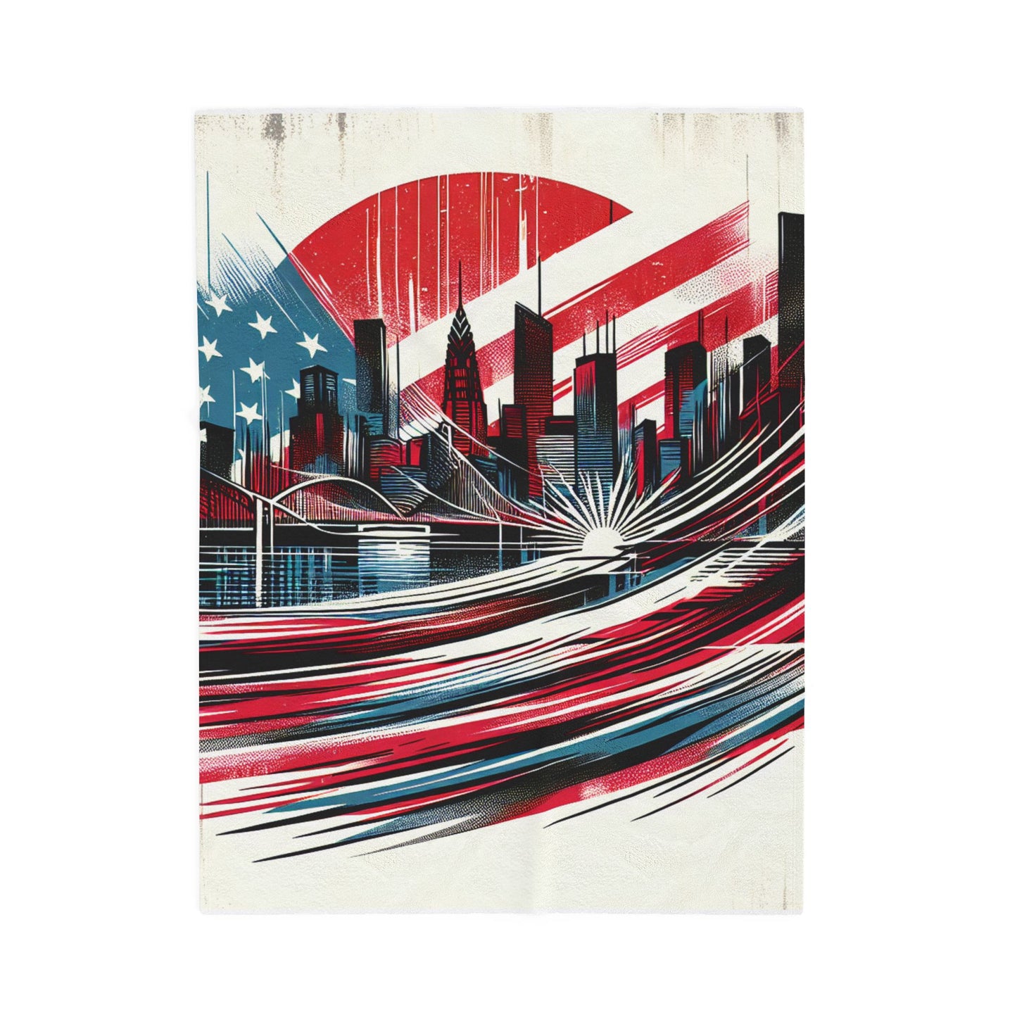 Skyline Celebration - Plush Blanket