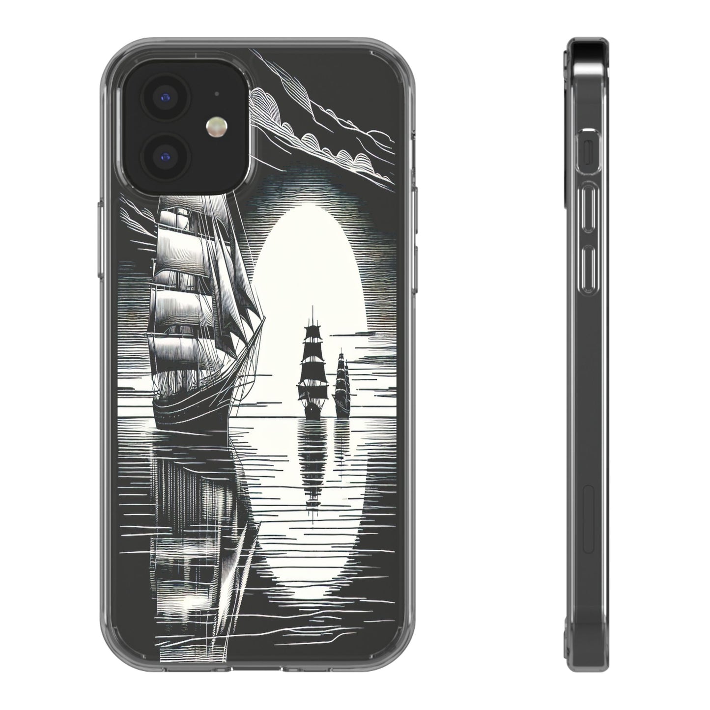 Transparent Sailboats on the Horizon Iphone Case Compatible With Iphone 16 15 14 - Clear Phone Cover