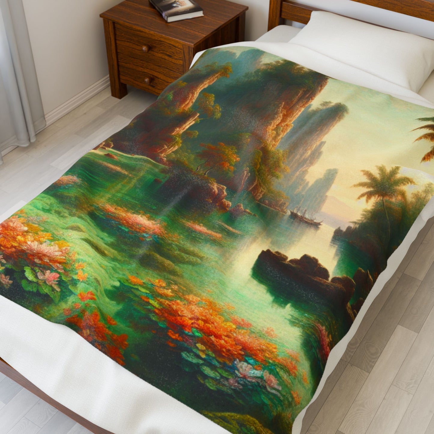 Hidden Lotus Paradise- Plush Blanket