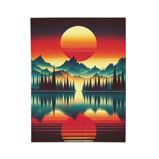 Alpine Glow Reflection- Plush Blanket