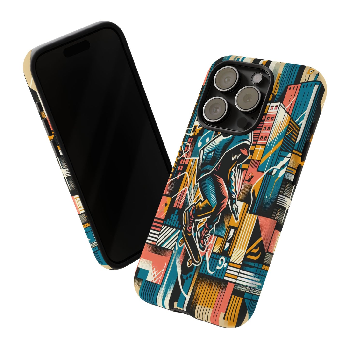 Skater in the Cityscape - Phone Case