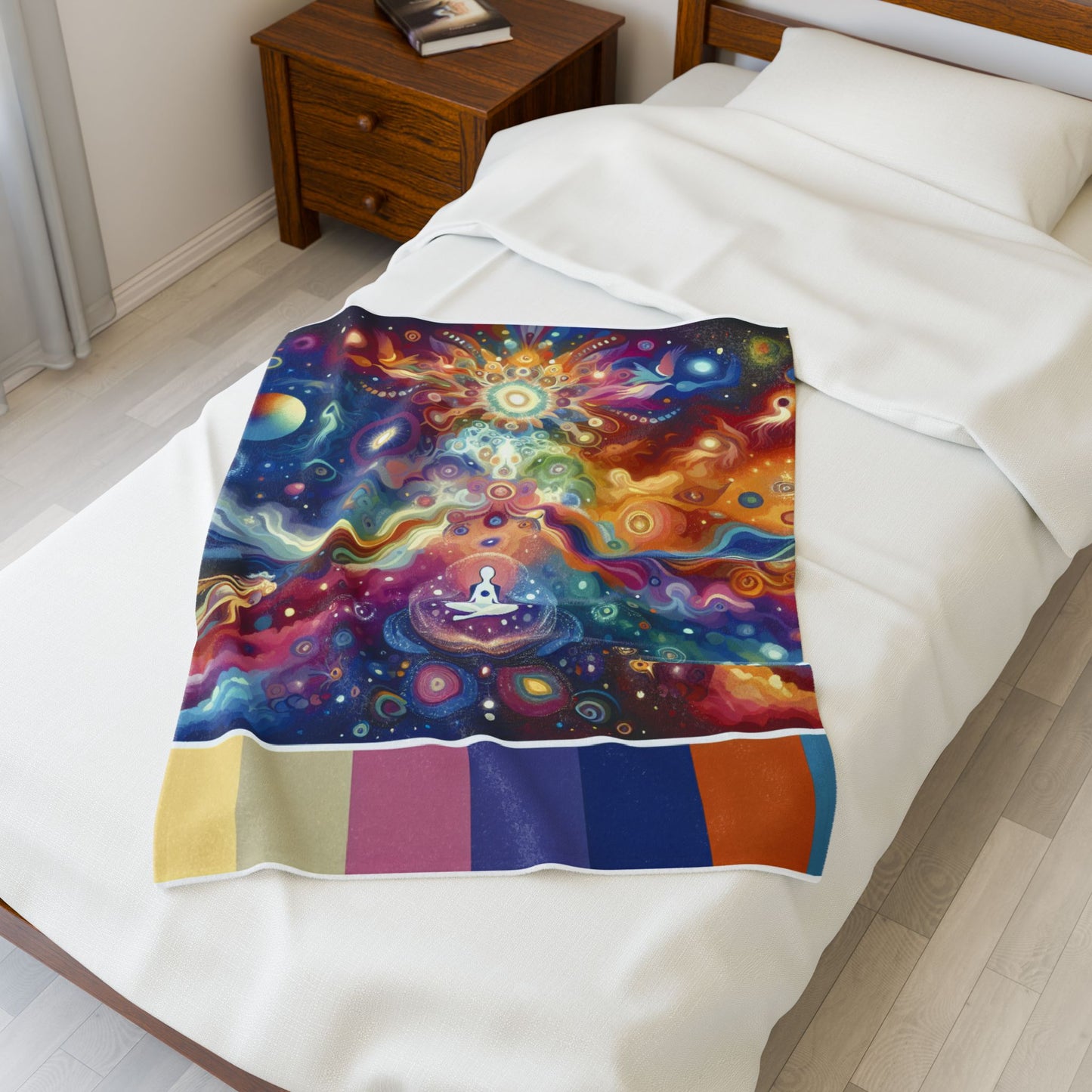 Meditative Cosmic Vortex - Plush Blanket