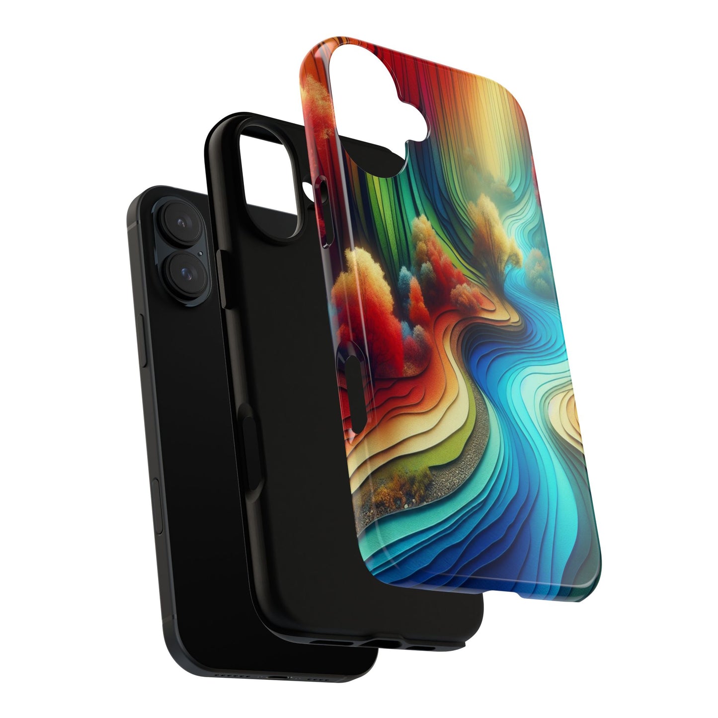 Protective River of Colors Iphone Case Compatible With Iphone 16 15 14 - Iphone Cover