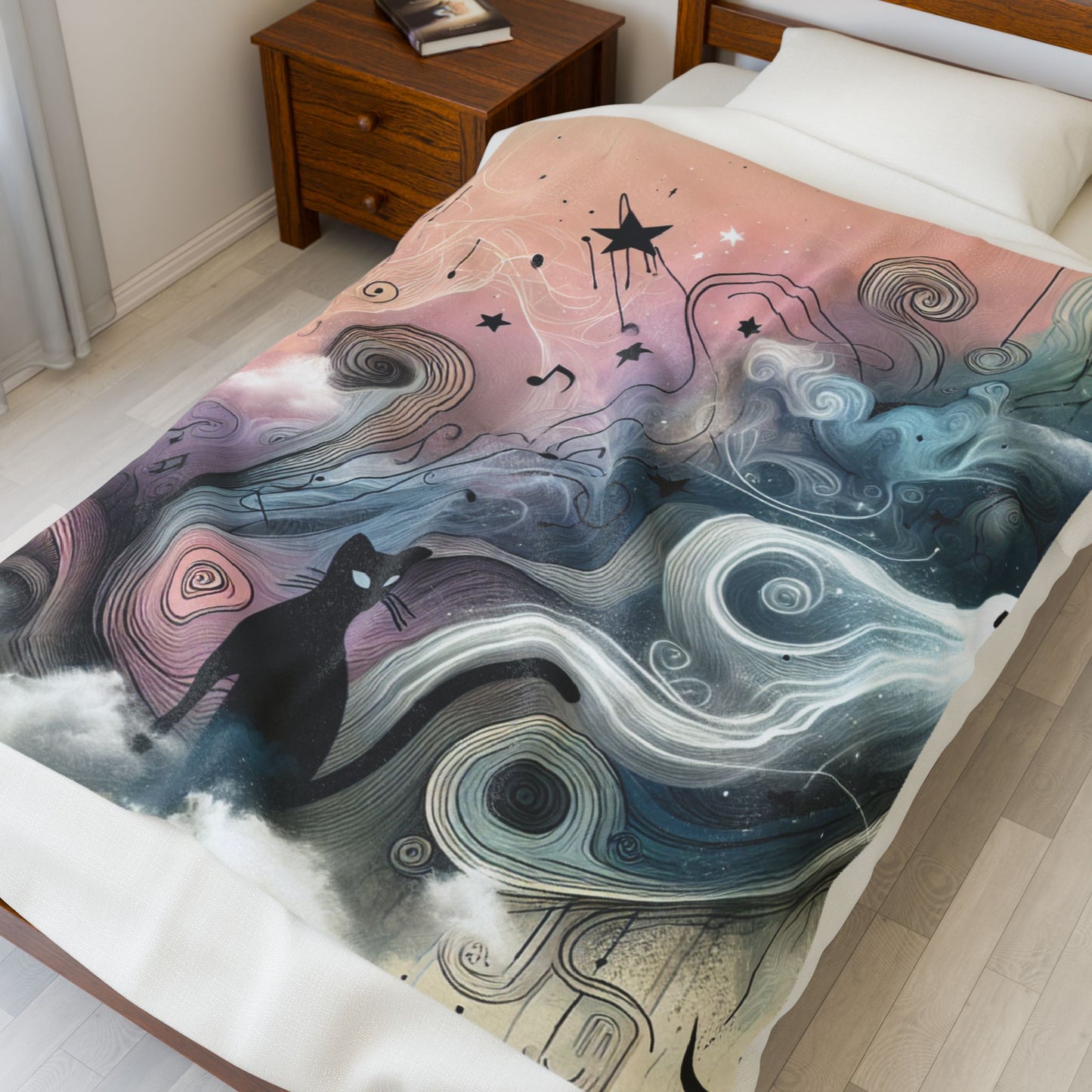 Mystical Whispers of the Night - Plush Blanket