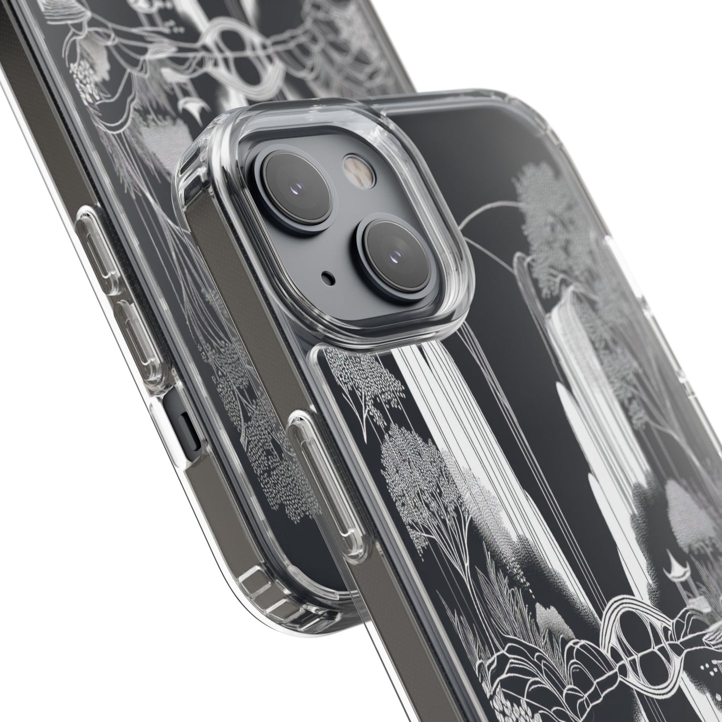 Transparent Waterfall Bridge Scene Iphone Case Compatible With Iphone 16 15 14 - Clear Phone Cover