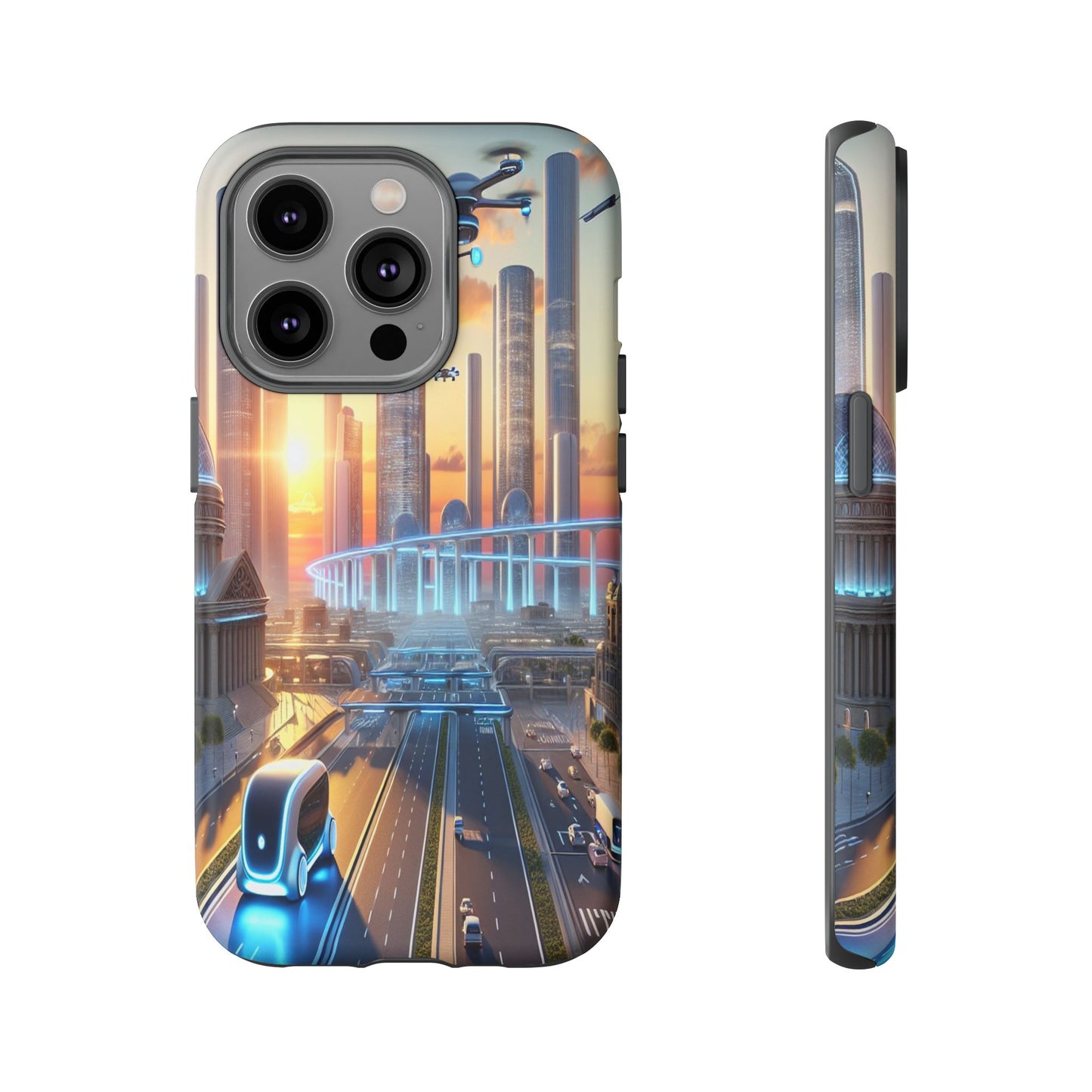 Futuristic Cityscape Unveiled - Phone Case