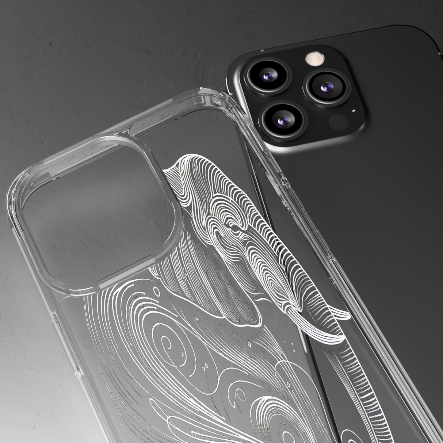 Transparent Elephant in Flowing Lines Iphone Case Compatible With Iphone 16 15 14 - Clear Phone Cover
