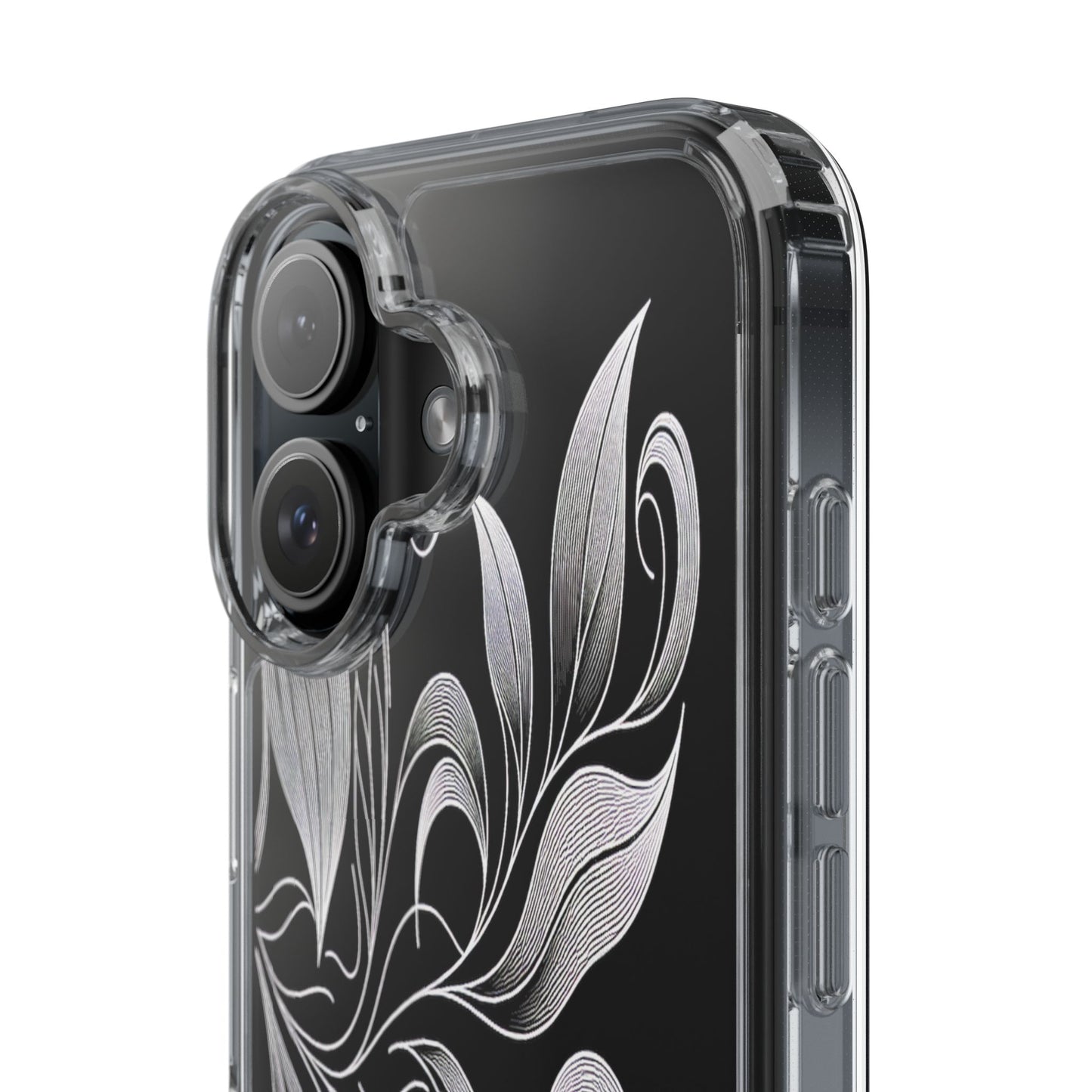 Transparent Nature's Embrace in Linework Iphone Case Compatible With Iphone 16 15 14 - Clear Phone Cover