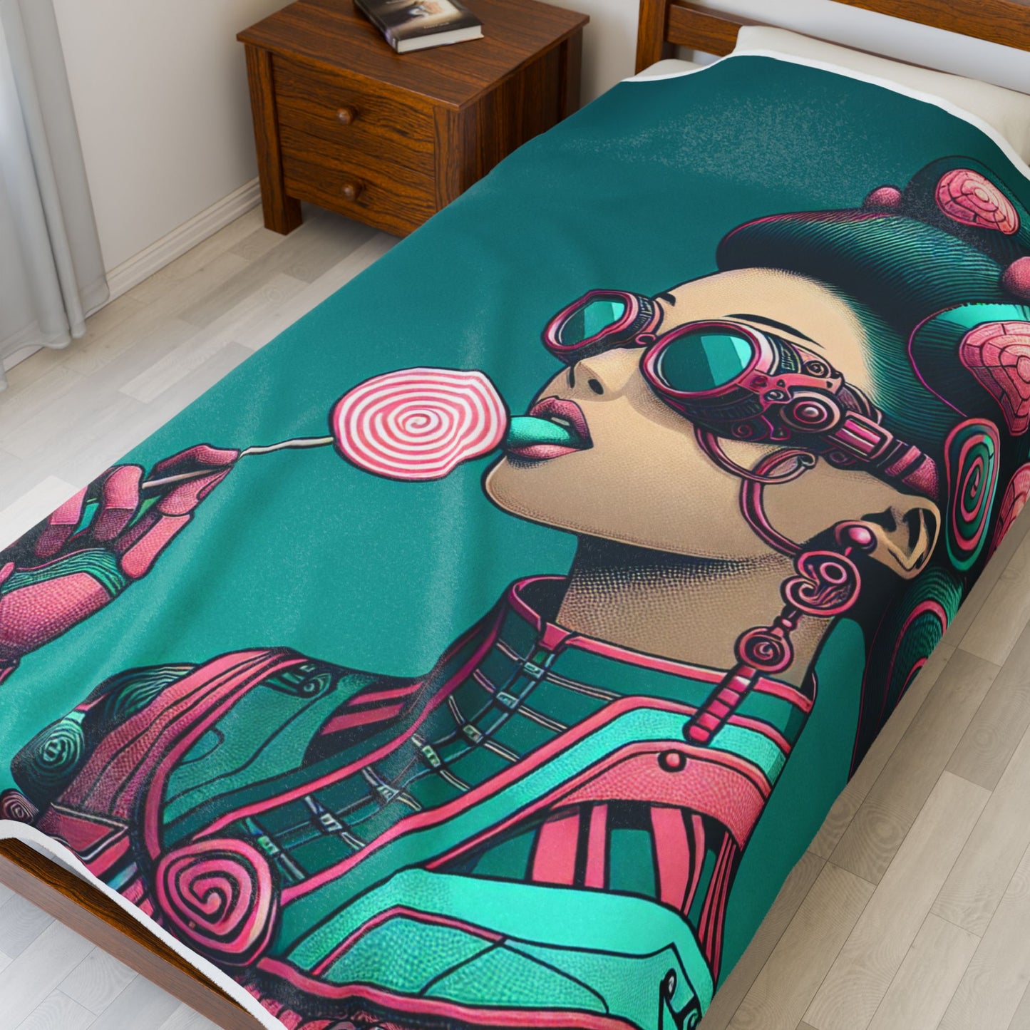 Robot Candy Delight - Plush Blanket