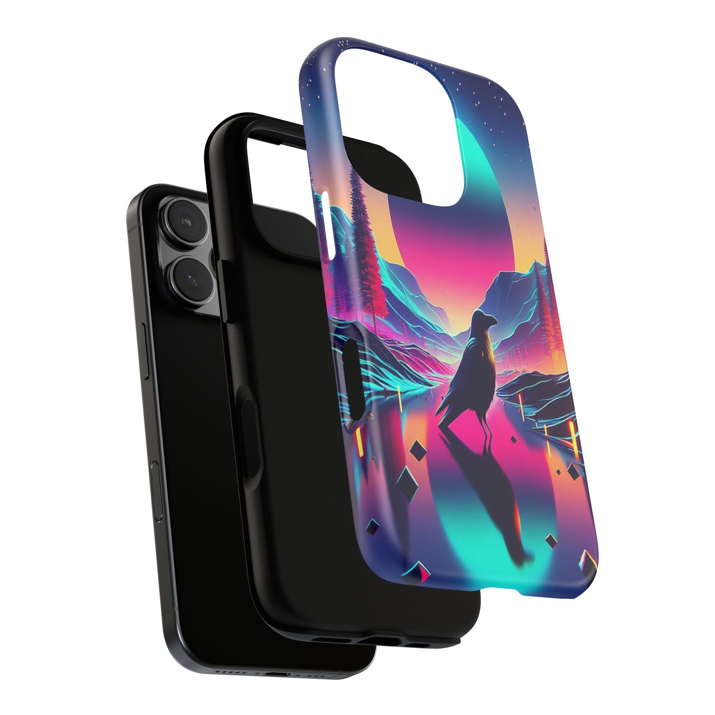 Celestial Horizon with Raven - Phone Case