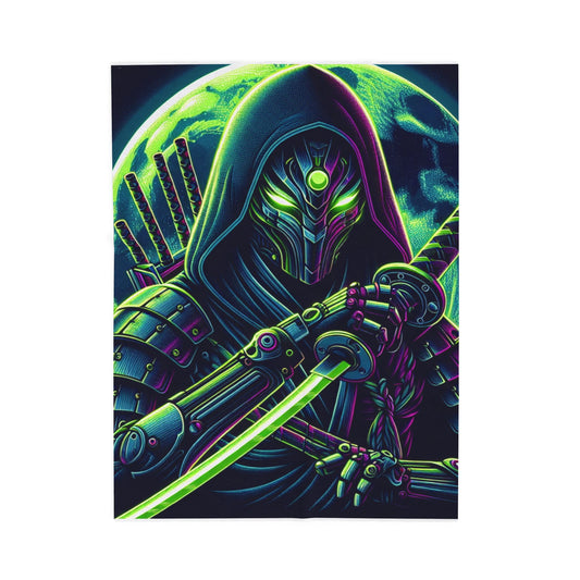 Neon Ninja Guardian - Plush Blanket